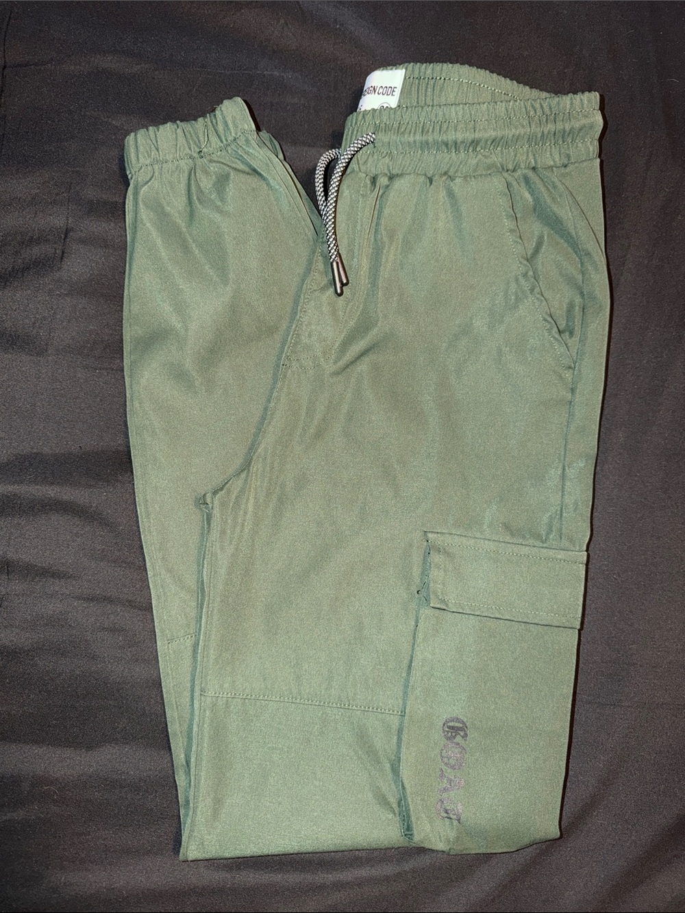 Sovereign Code Kid Boy Olive Green Pull On Cargo Jogger Pants